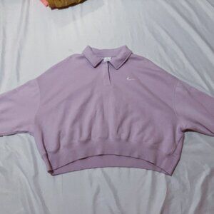 Nike cropped pullover button up sweatshirt.
